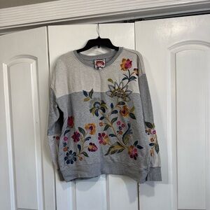 Fun Johnny Was Vanessa embroidered relaxed sweatshirt large